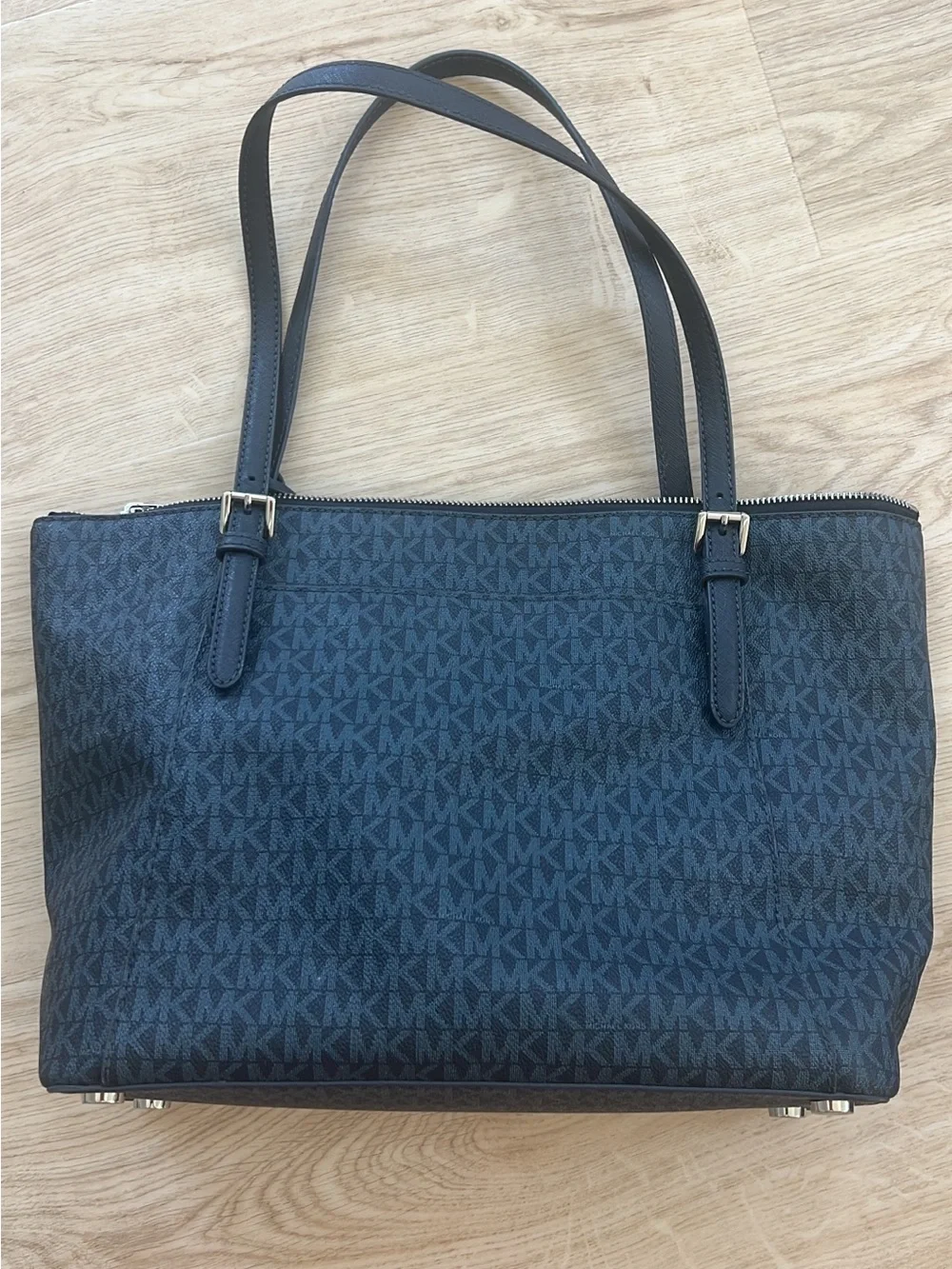 Michael Kors Dark Navy Signature Tote with Matching Wallet